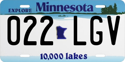 MN license plate 022LGV