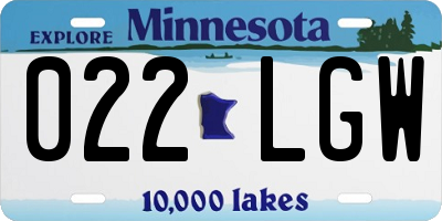 MN license plate 022LGW