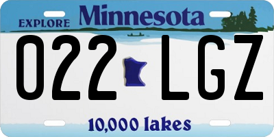 MN license plate 022LGZ
