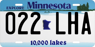 MN license plate 022LHA