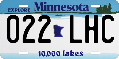 MN license plate 022LHC