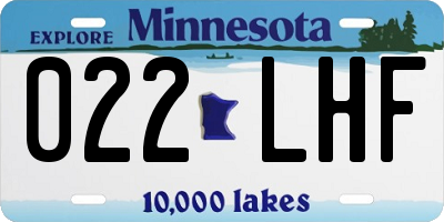 MN license plate 022LHF