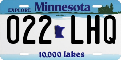 MN license plate 022LHQ