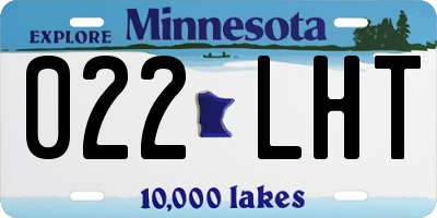 MN license plate 022LHT