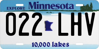 MN license plate 022LHV