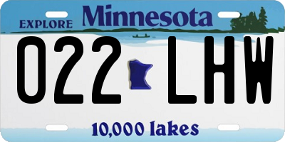 MN license plate 022LHW