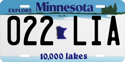 MN license plate 022LIA