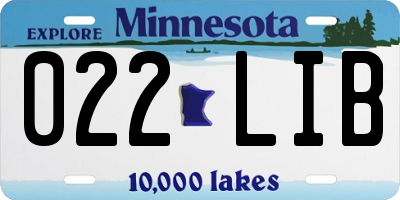 MN license plate 022LIB