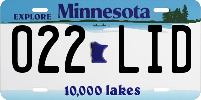 MN license plate 022LID