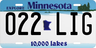 MN license plate 022LIG