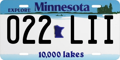 MN license plate 022LII