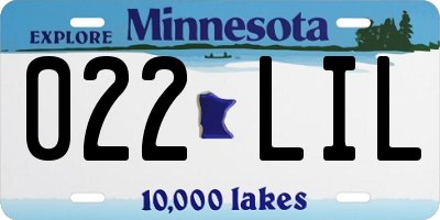 MN license plate 022LIL