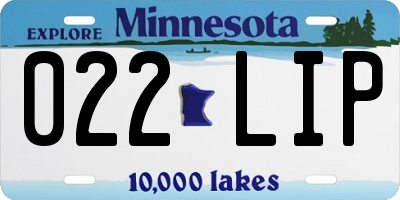 MN license plate 022LIP