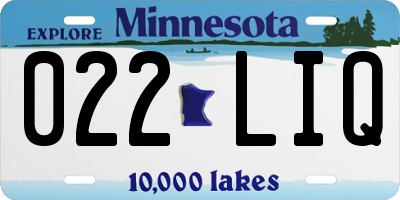 MN license plate 022LIQ
