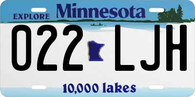 MN license plate 022LJH