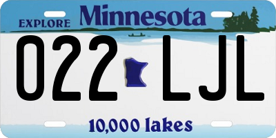 MN license plate 022LJL