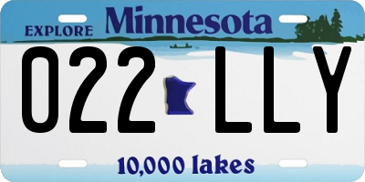 MN license plate 022LLY