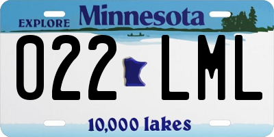 MN license plate 022LML