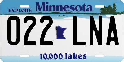 MN license plate 022LNA
