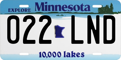 MN license plate 022LND