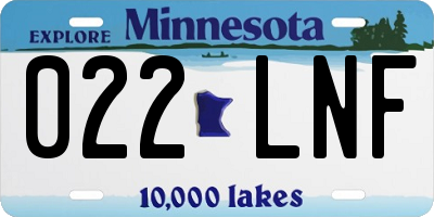 MN license plate 022LNF