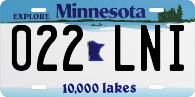 MN license plate 022LNI