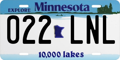 MN license plate 022LNL