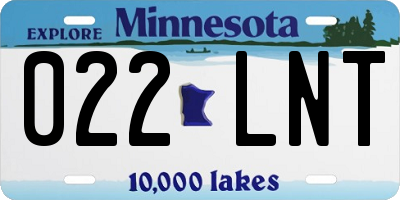 MN license plate 022LNT