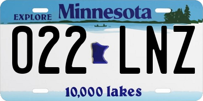 MN license plate 022LNZ