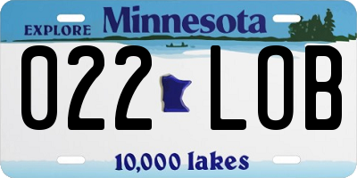 MN license plate 022LOB