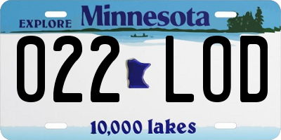 MN license plate 022LOD