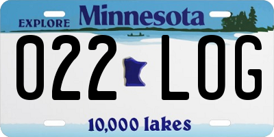 MN license plate 022LOG