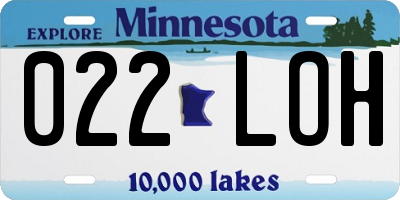 MN license plate 022LOH