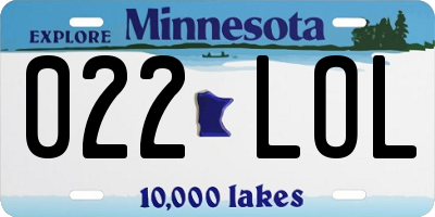 MN license plate 022LOL