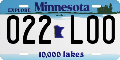 MN license plate 022LOO