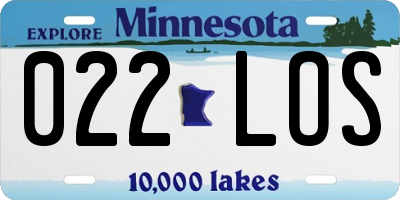 MN license plate 022LOS