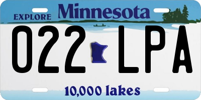 MN license plate 022LPA