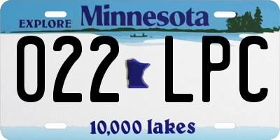 MN license plate 022LPC