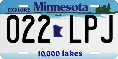 MN license plate 022LPJ