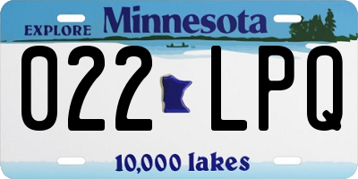 MN license plate 022LPQ