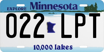 MN license plate 022LPT