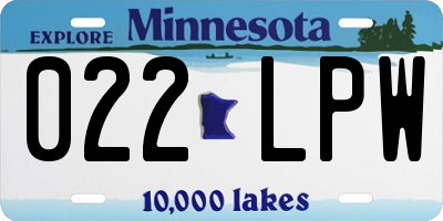 MN license plate 022LPW
