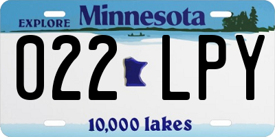 MN license plate 022LPY