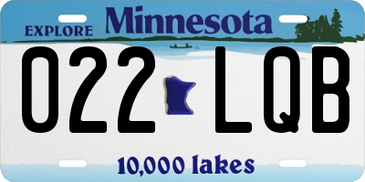 MN license plate 022LQB