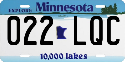 MN license plate 022LQC