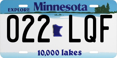 MN license plate 022LQF