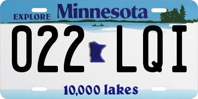 MN license plate 022LQI