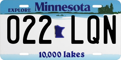 MN license plate 022LQN