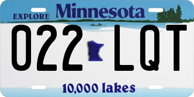 MN license plate 022LQT