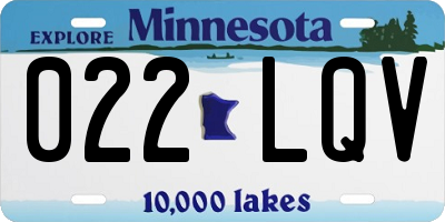 MN license plate 022LQV